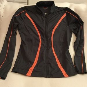 Bolle Tennis zip up jacket in Dark Grey with Salmon Accents